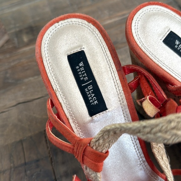 WHBM Orange Suede Jupiter Wedge sandals - Picture 2 of 5